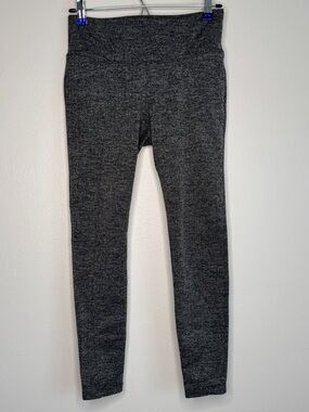 Athleta Metro High Waisted Herringbone Leggings Gray Stretch Pocket Small Petite